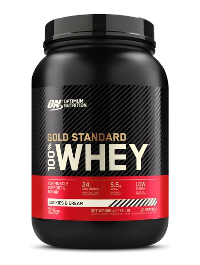 Pudra proteica proteine din zer 100% Whey Gold Standard Biscuiti si Crema, 896g, Optimum Nutrition