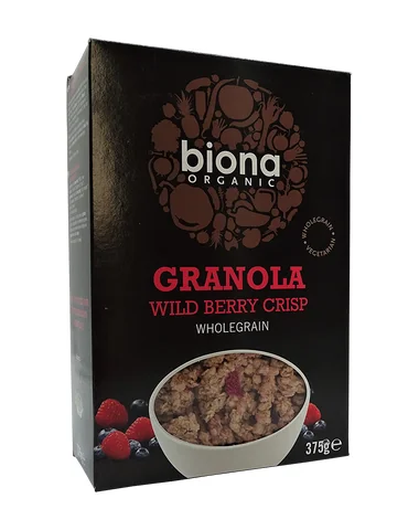 Granola cu fructe de padure crunchy bio, 375g, Biona Organic
