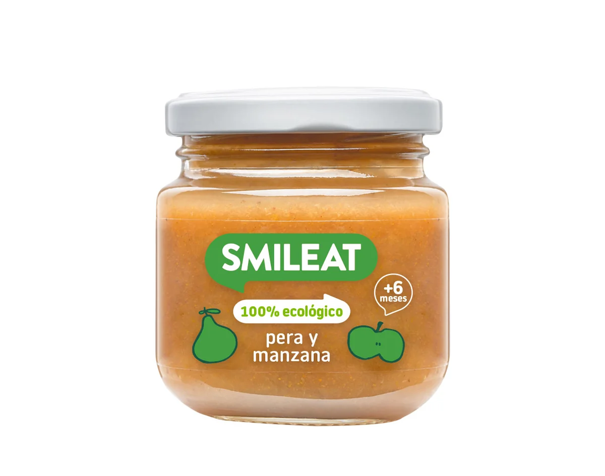Piure din pere, mere si scortisoara Bio +4 luni, 130g, Smileat