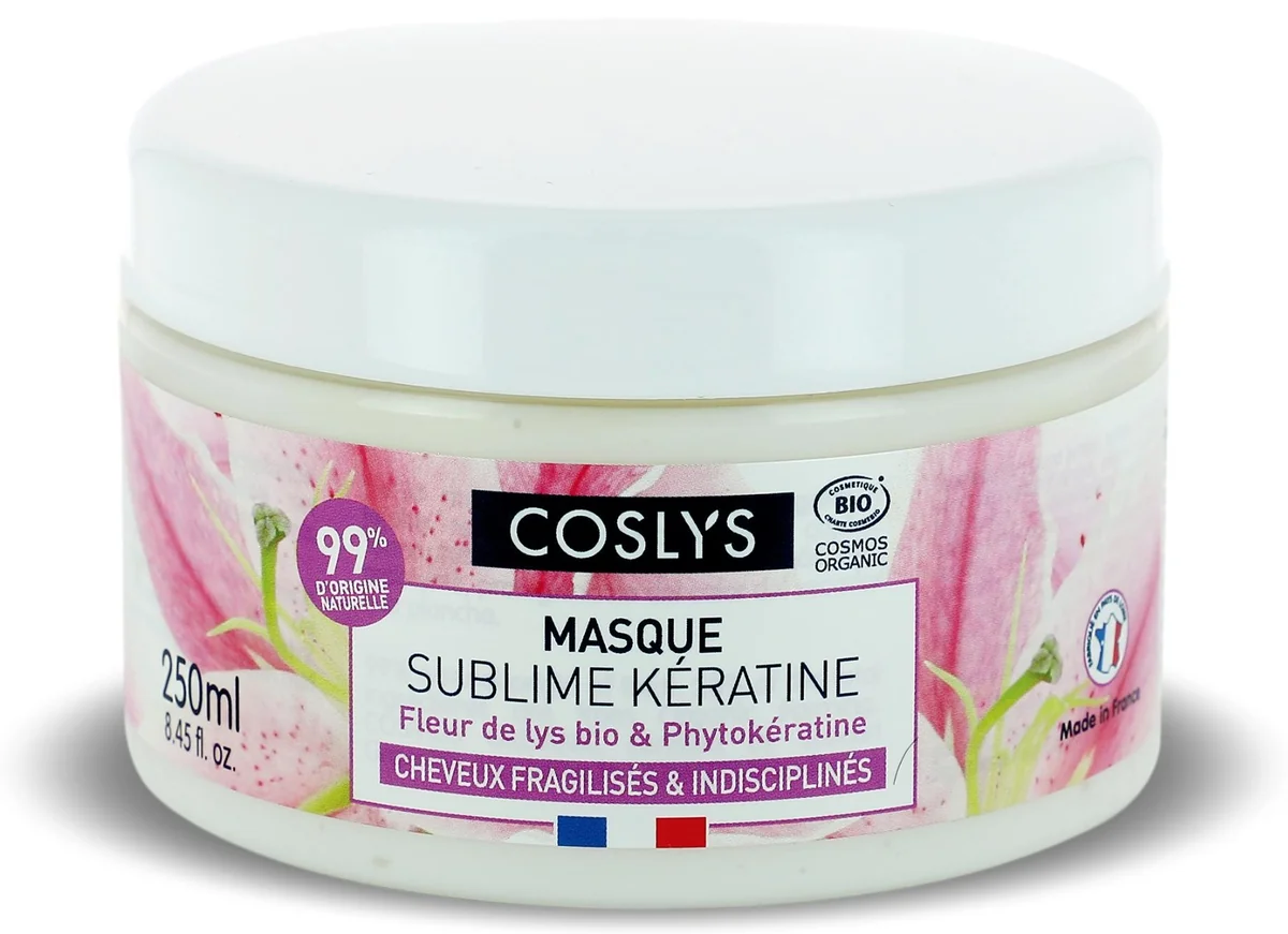 Masca bio reparare intarire si netezie par slab si despicat cu crin si fitocheratina, 250ml, Coslys