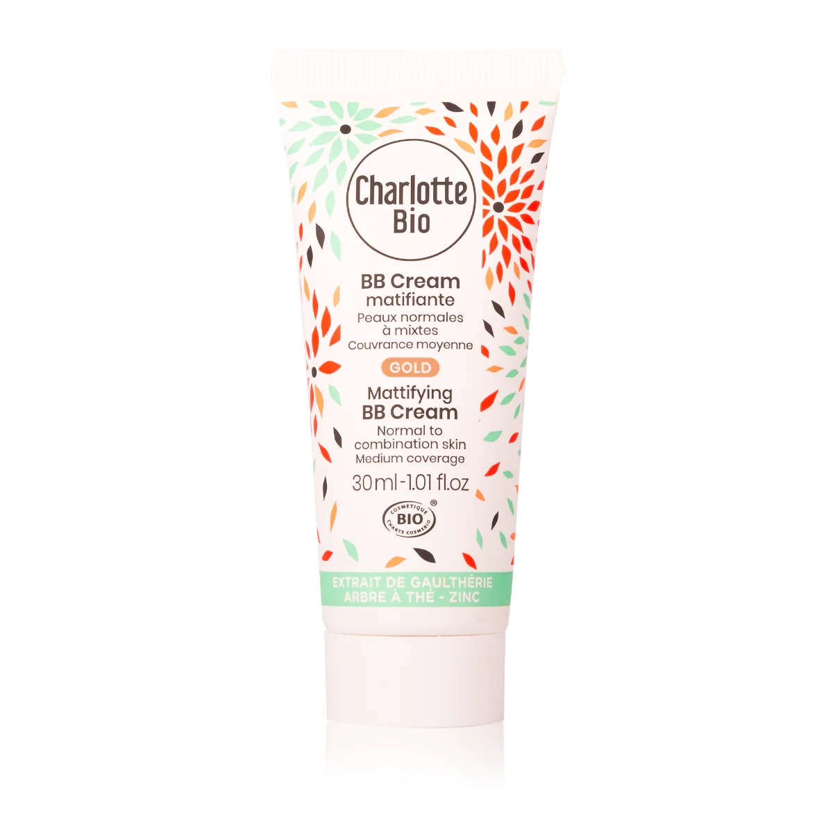 BB Cream bio matifiant pentru piele normala si mixta Gold, 30ml, Charlotte Bio