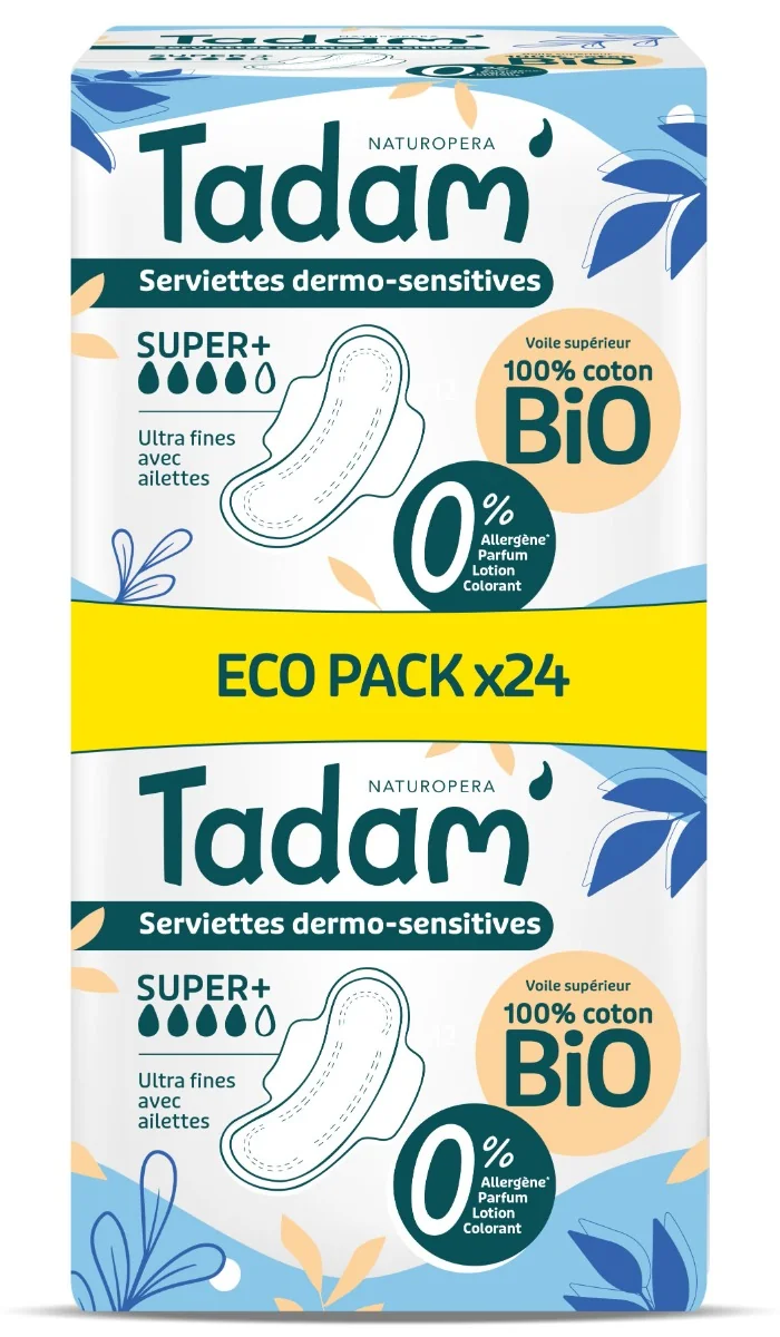 Absorbante BIO hipoalergenice Ultra Super+, 24 bucati, Tadam
