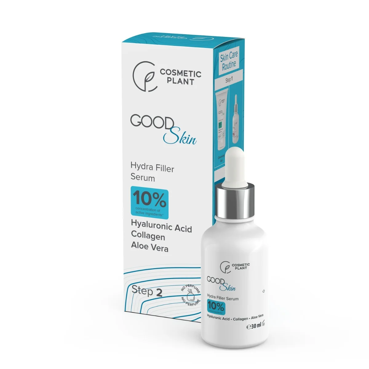 Ser hidratant cu acid hialuronic colagen si aloe vera Good Skin, 30ml, Cosmetic Plant