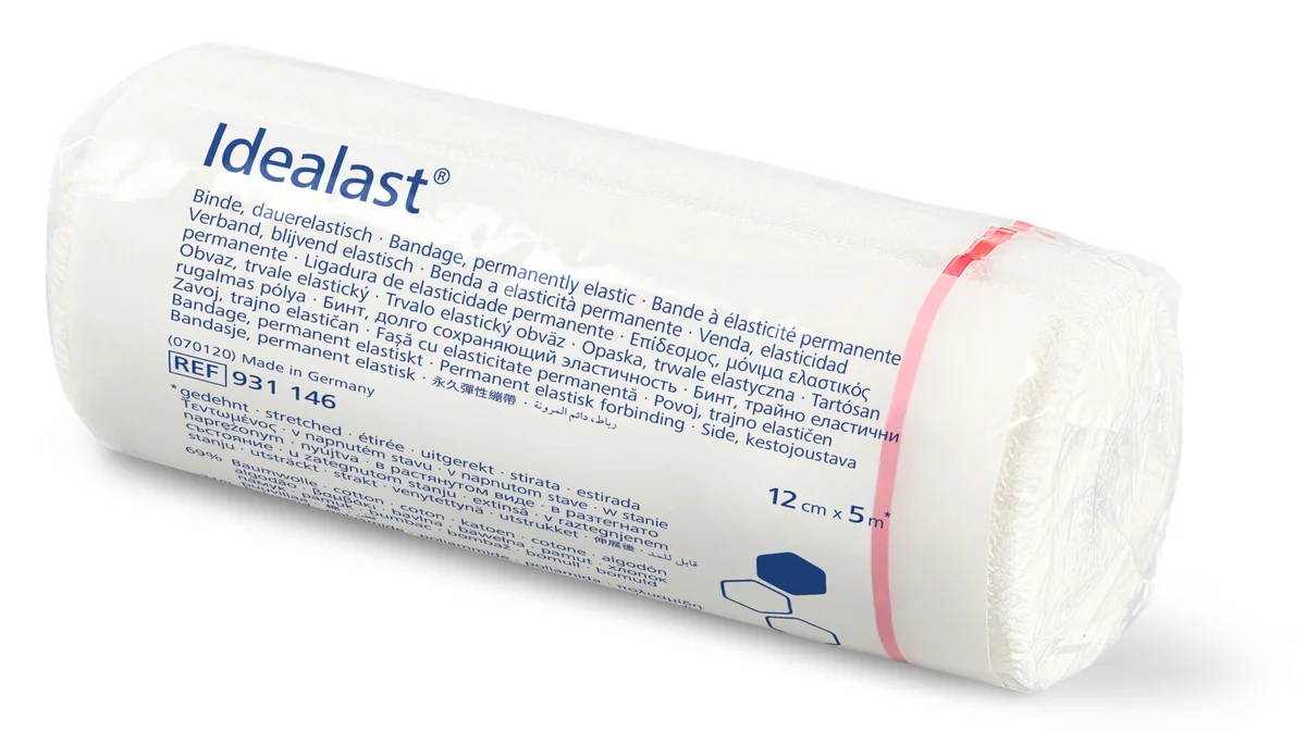 Fasa Rola Elastica Pentru Compresie Moderata, 12 Cm x 5 M, Idealast
