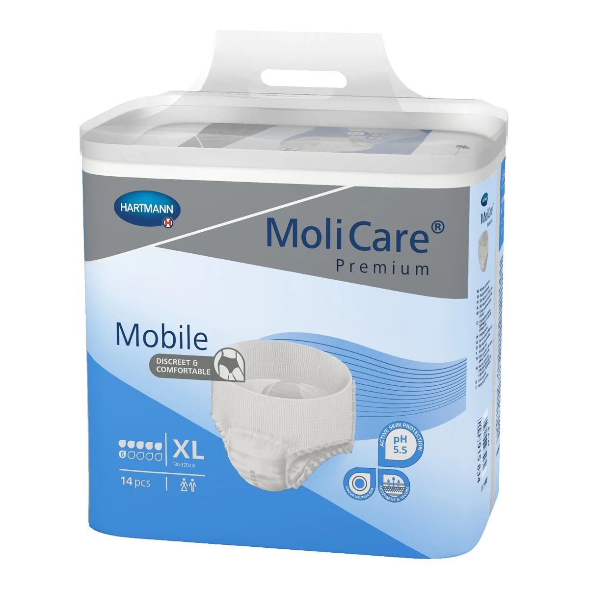 Slip Pentru Incontinenta Urinara Extra Large Molicare, 14 Bucati, Hartmann