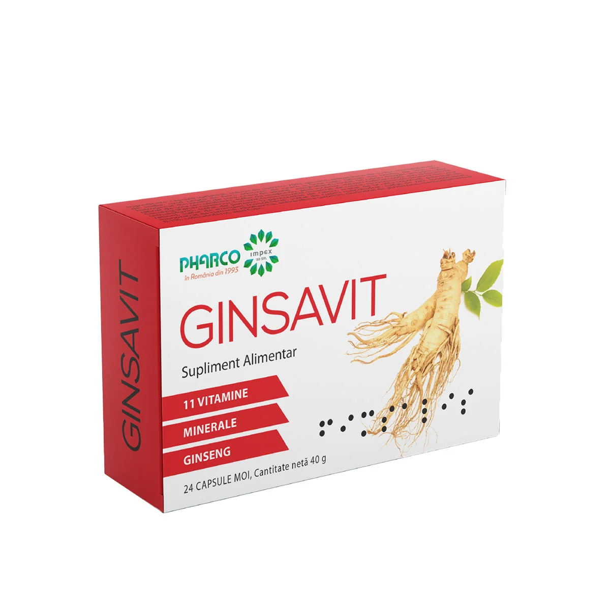 Ginsavit, 24 Capsule, Pharco