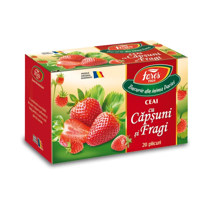 Ceai Capsuni Si Fragi, 20 Plicuri, Fares