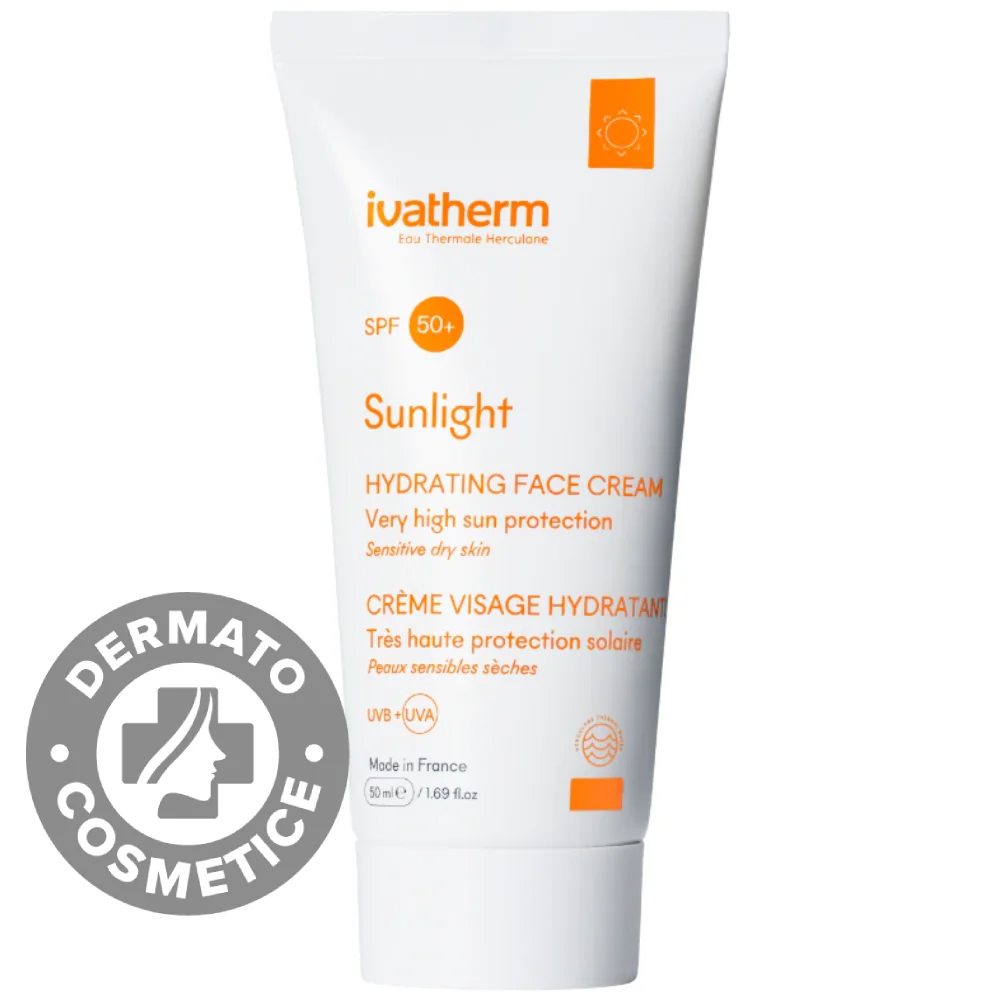 Cremă Hidratantă Pentru Față Cu Protecție Solară SPF 50+ Sunlight, 50 ml, Ivatherm