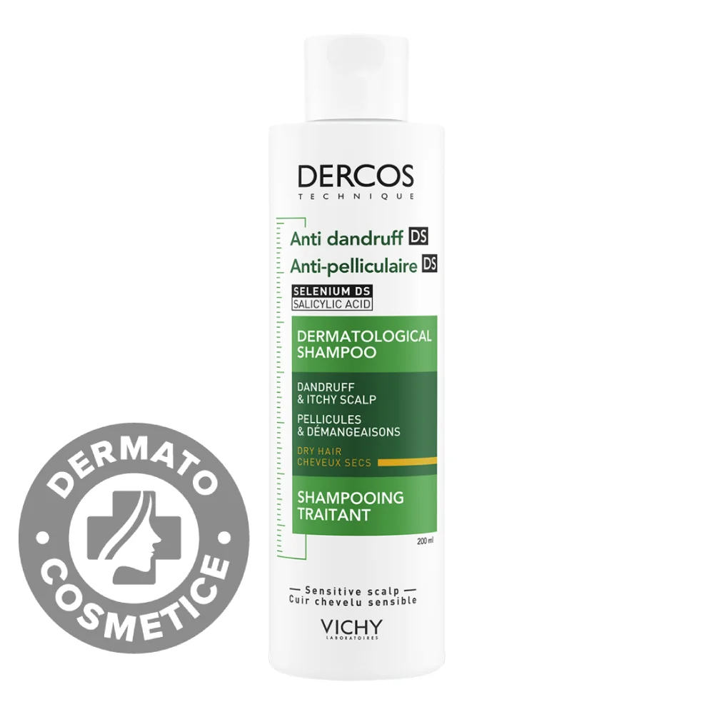 Sampon Anti-Matreata Pentru Par Uscat Dercos, 200ml, Vichy