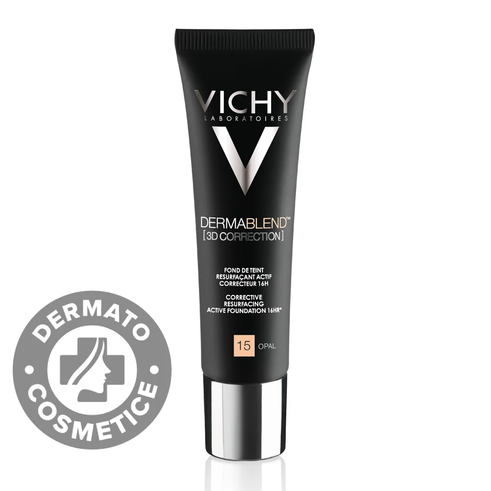 Fond De Ten Corector Ten Gras Cu Tendinta Acneica Dermablend 3D 15 Opal, 30ml, Vichy