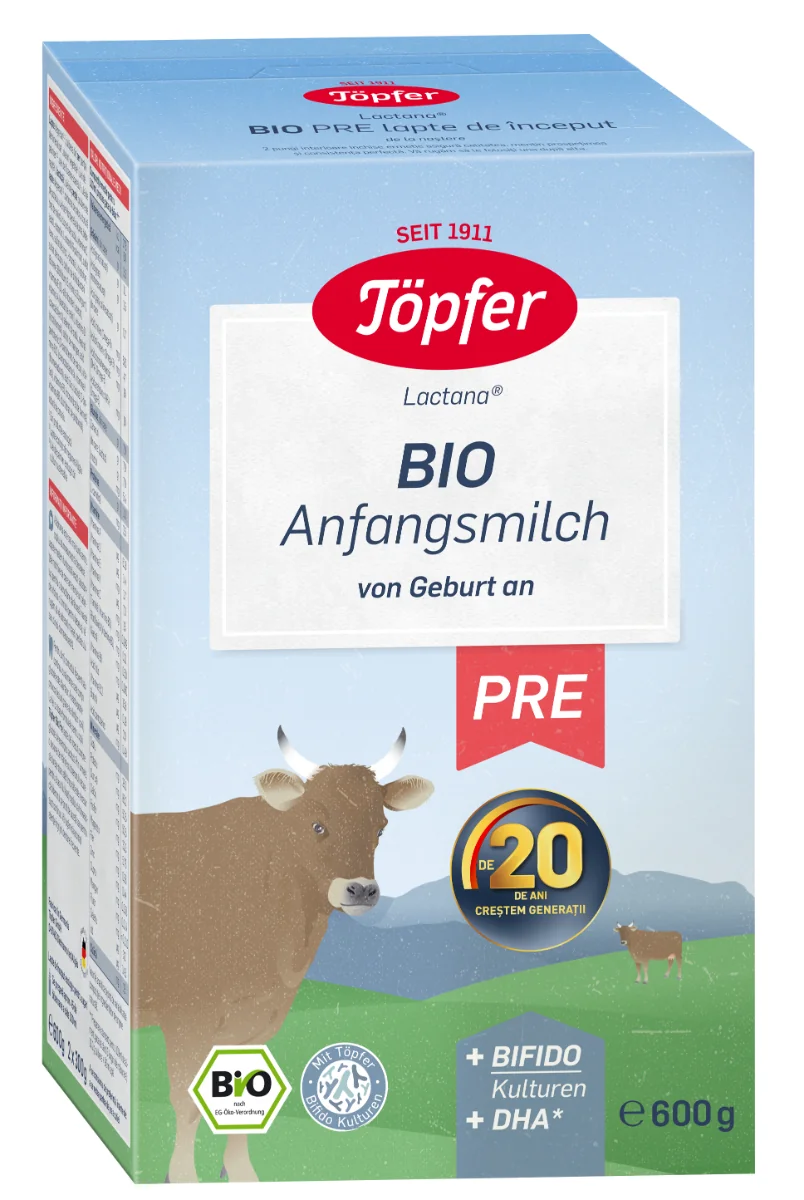 Formula Lapte Praf Lactana Pre Bio +0 Luni, 600g, Topfer