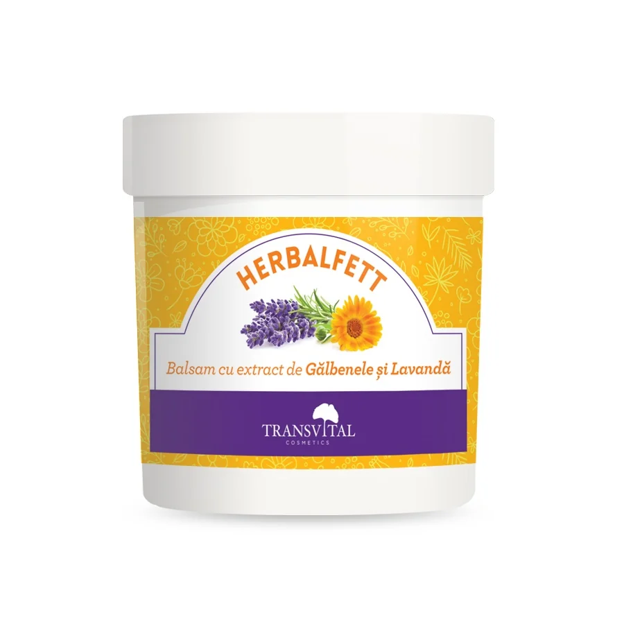 Herbalfett Balsam Cu Extract De Galbenele Si Lavanda, 250ml, Transvital