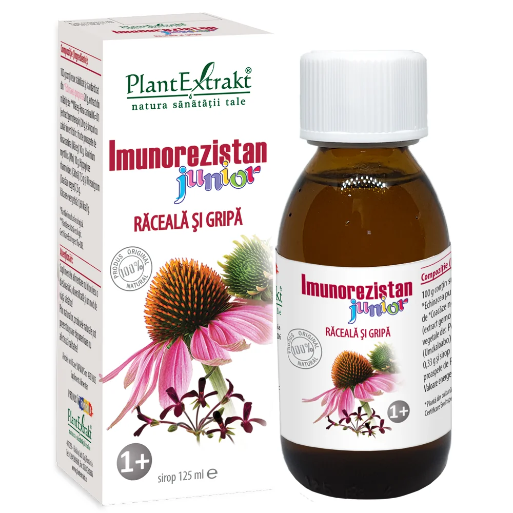 Imunorezistan Junior Pentru Raceala Si Gripa, 125ml, PlantExtrakt