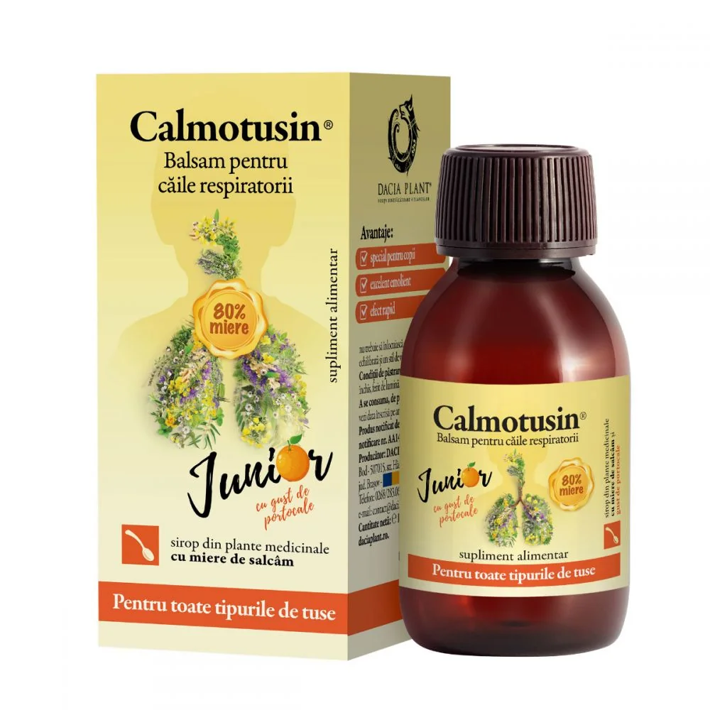 Calmotusin Junior Cu Gust De Portocale, 100 ml, Dacia Plant