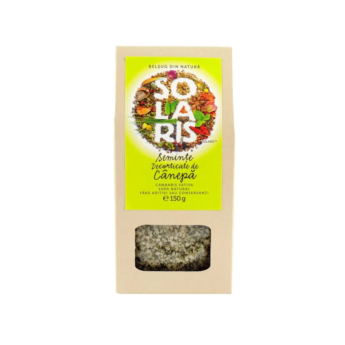 Seminte Decorticate De Canepa, 150g, Solaris