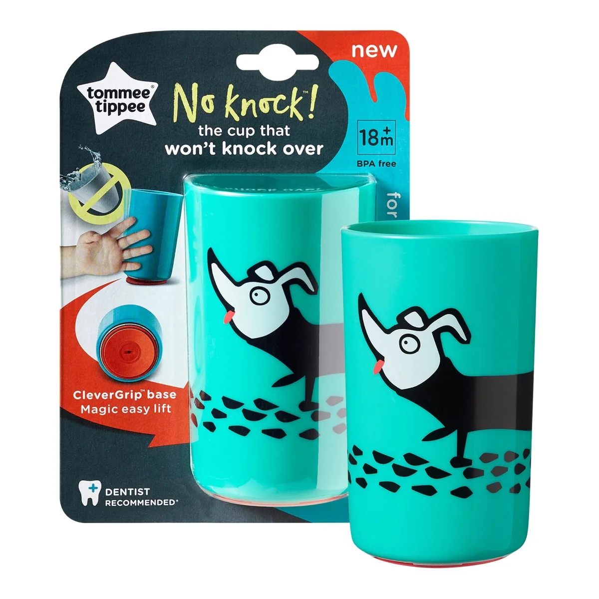 Cana No Knock Large 18 Luni+ Catelusi Turcoaz, 300ML, Tommee Tippee