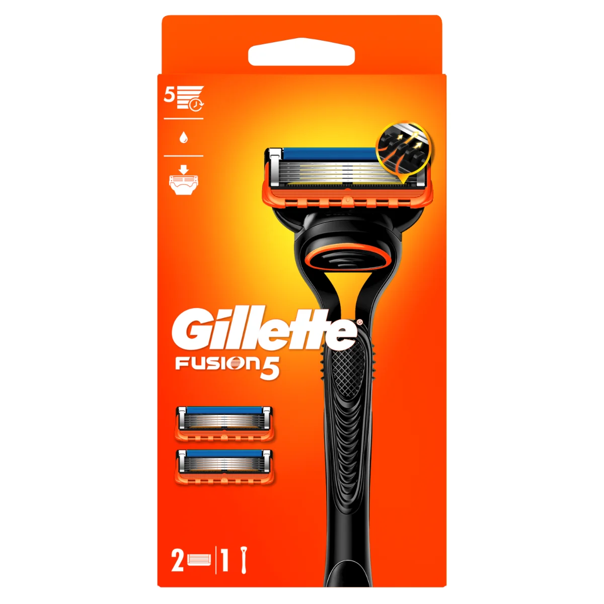 Aparat de ras pentru barbati Fusion5 + rezerva, 1 bucata, Gillette