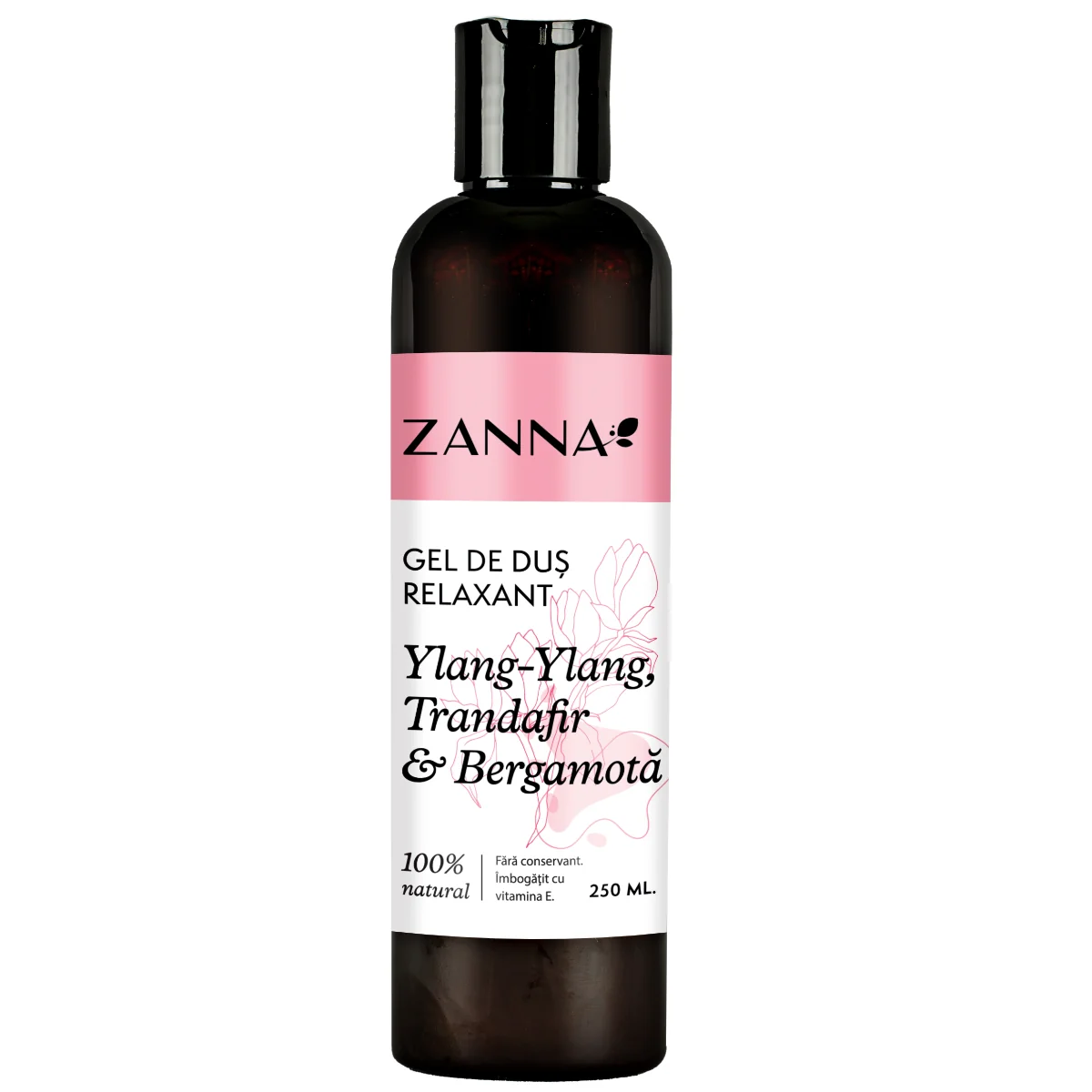 Gel de dus relaxant cu ylang-ylang si bergamota, 250ml, Zanna