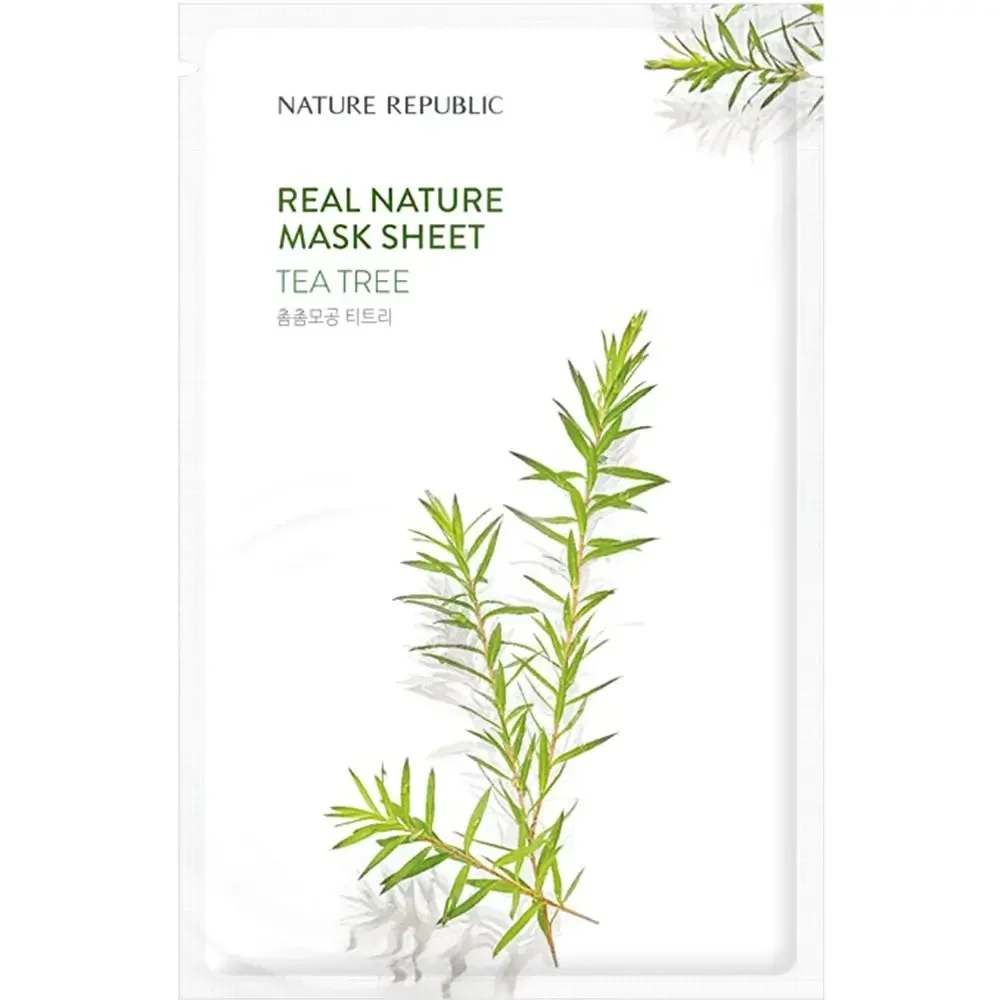 Masca de fata cu arbore de ceai Real Nature, 23g, Nature Republic