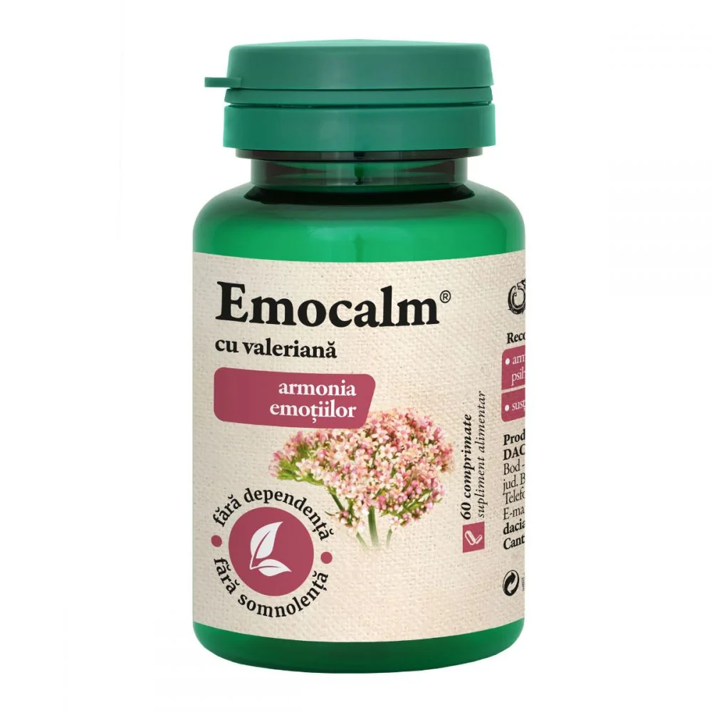 Emocalm Cu Valeriana, 60 Comprimate, Dacia Plant