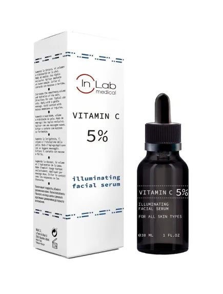 Ser pentru fata concentrat cu 5% Vitamina C, 30ml, InLab Medical