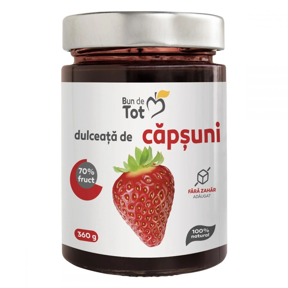 Dulceata De Capsuni Fara Zahar Bun De Tot, 360g, Dacia Plant