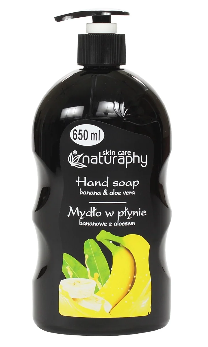 Sapun lichid Black cu Banane si Aloe Vera, 650ml, Naturaphy
