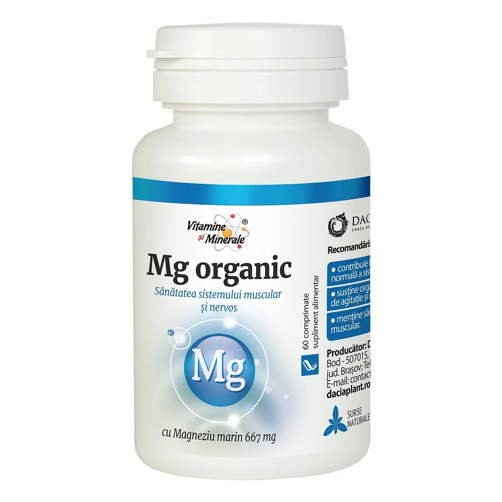 Magneziu Organic, 60 Comprimate, Dacia Plant