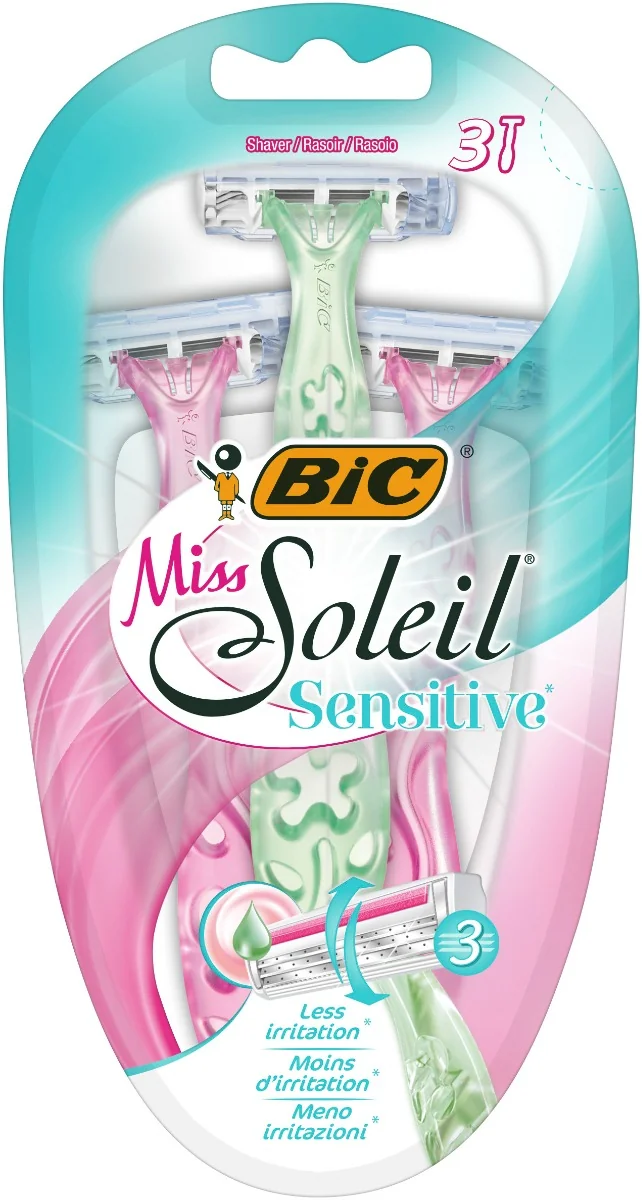 Pachet Aparat de ras Miss Soleil Sensitive, 3 bucati, BIC