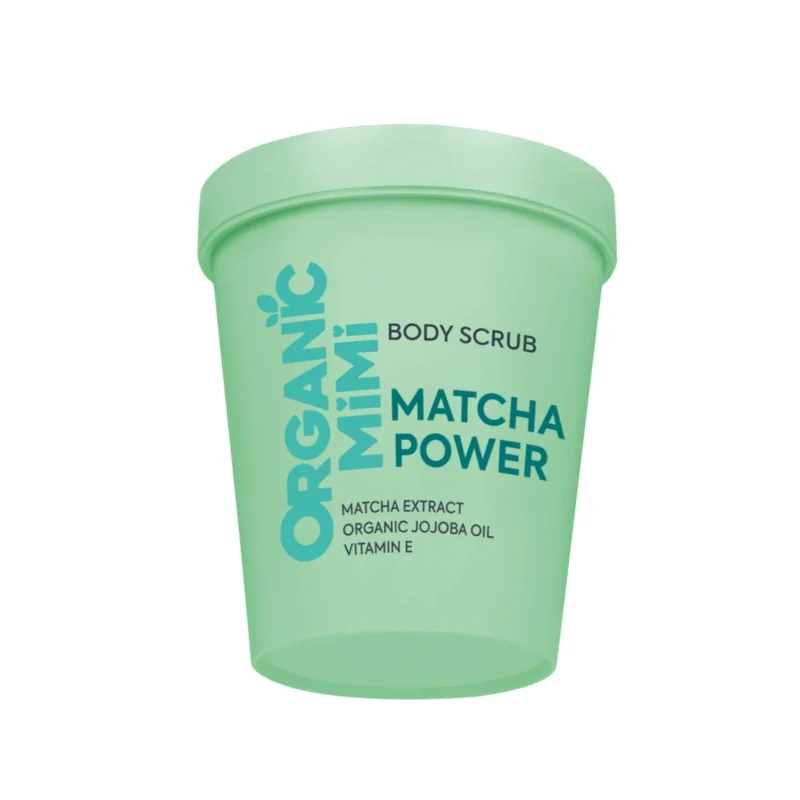 Scrub de corp energizant Matcha Power, 250g, Organic Mimi