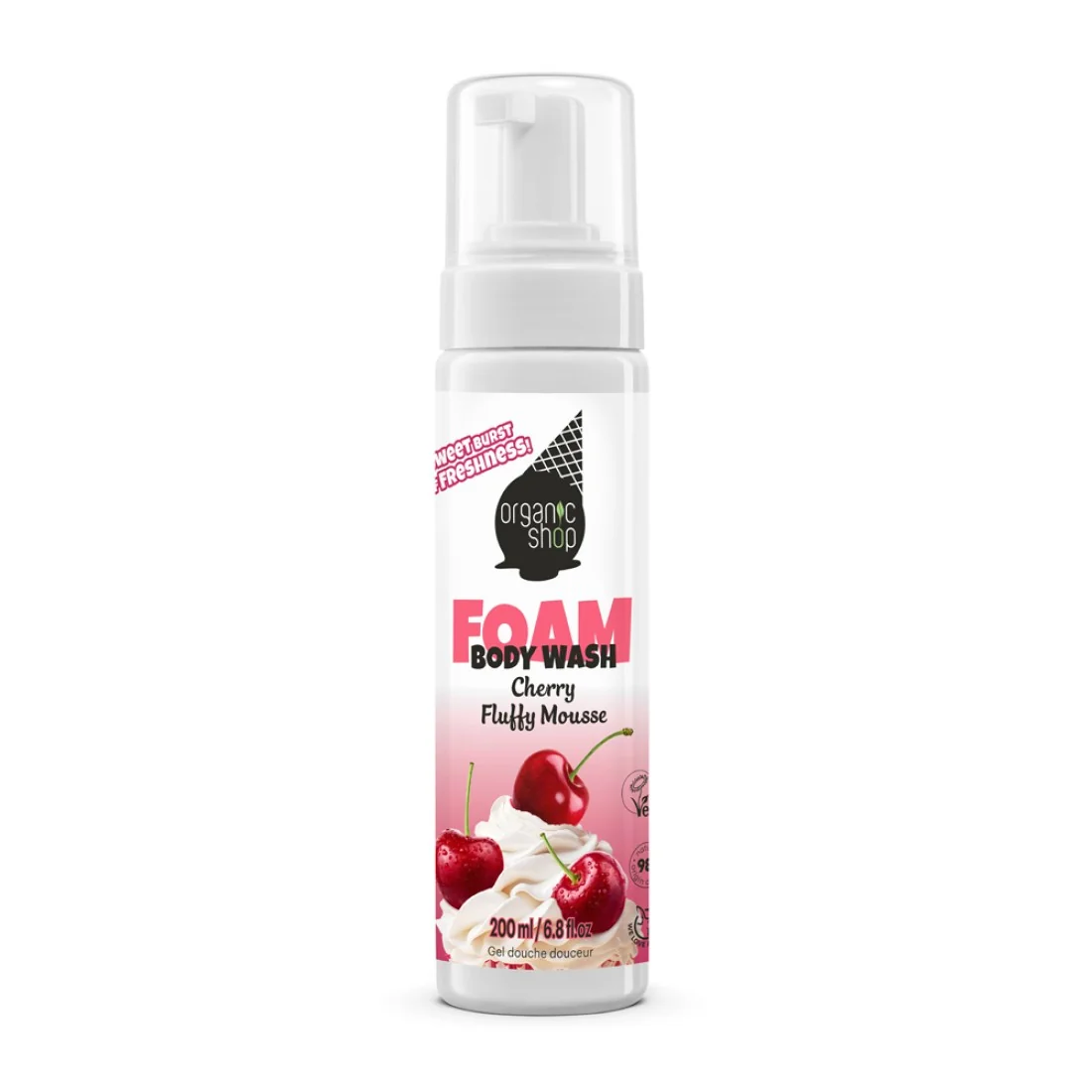 Spuma de baie Cherry Fluffy Wash, 200ml, Organic Shop