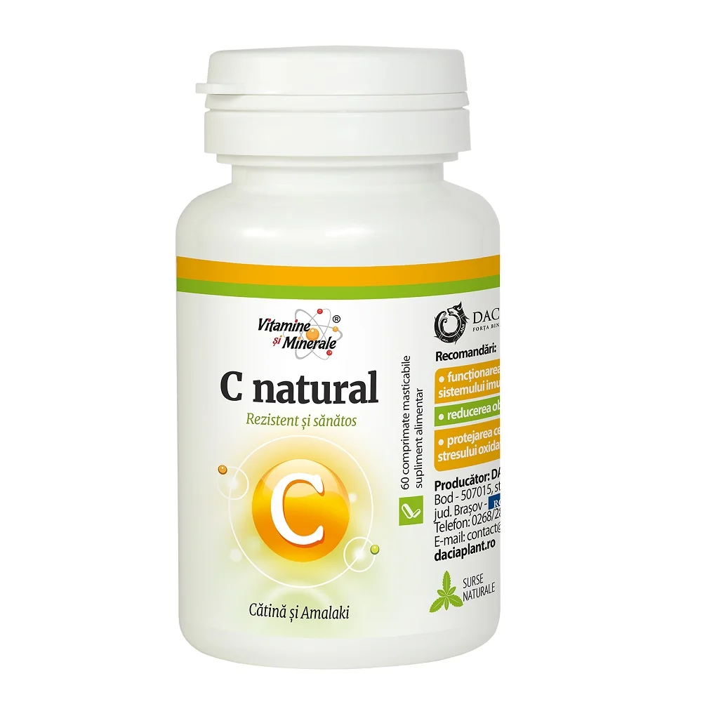 Vitamina C Naturala Cu Catina Si Amalaki, 60 Comprimate, Dacia Plant