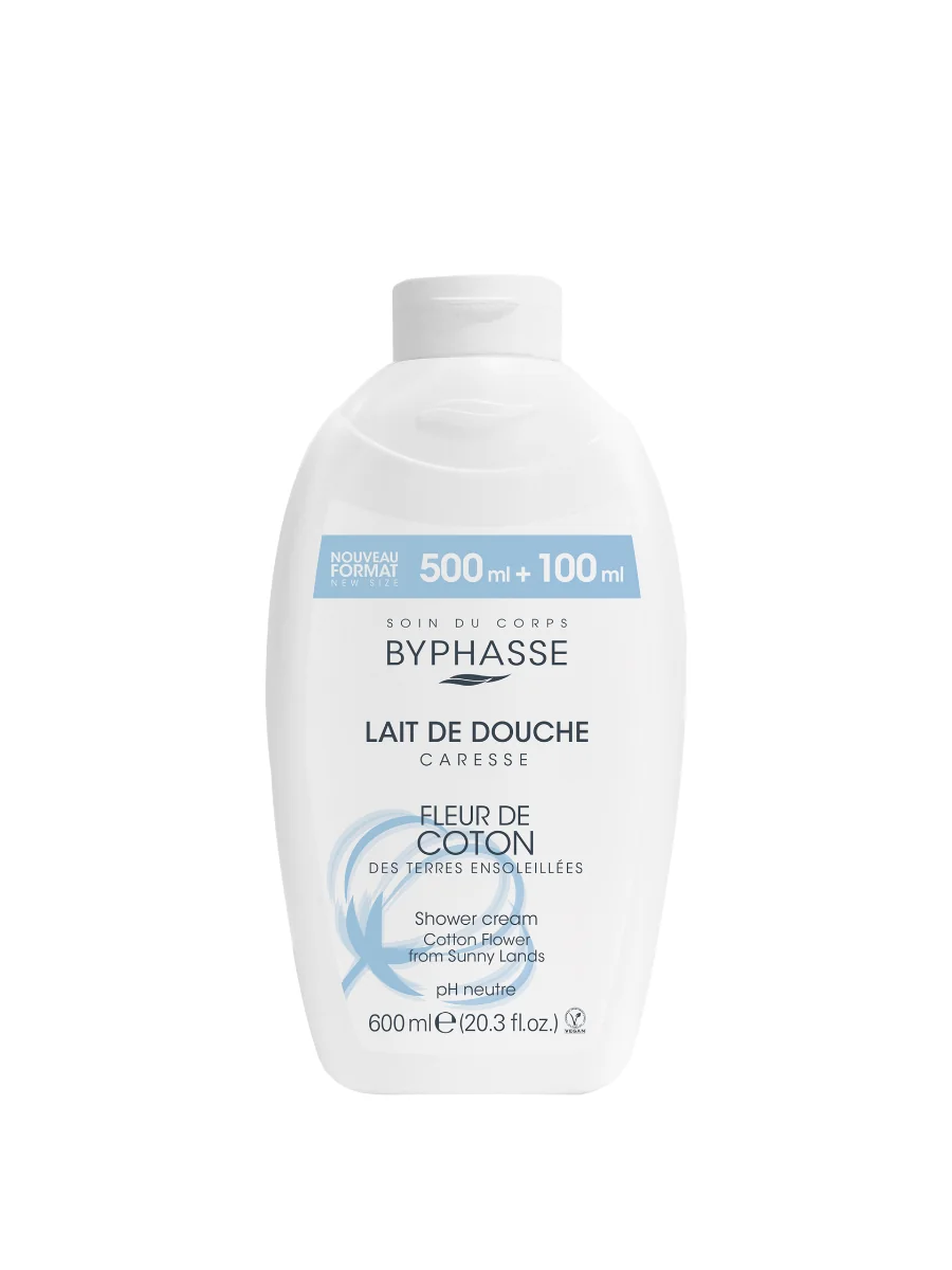 Crema de dus cu flori de bumbac Caresse, 600ml, Byphasse