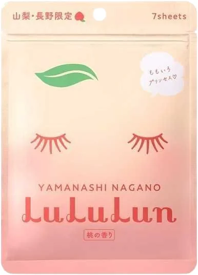 Masca de fata cu piersica Yamanashi, 7 bucati, LuLuLun