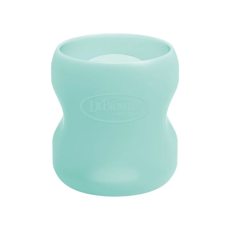 Protectie Silicon Pentru Biberon Din Sticla Cu Gat Larg Verde Menta, 150ml, Dr. Brown's
