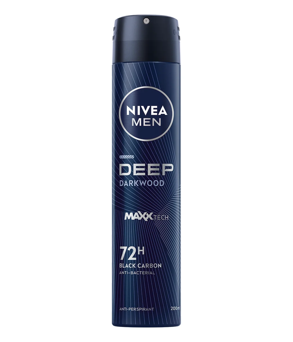 Deodorant spray pentru barbati Deep Darkwood Black Carbon, 200ml, Nivea