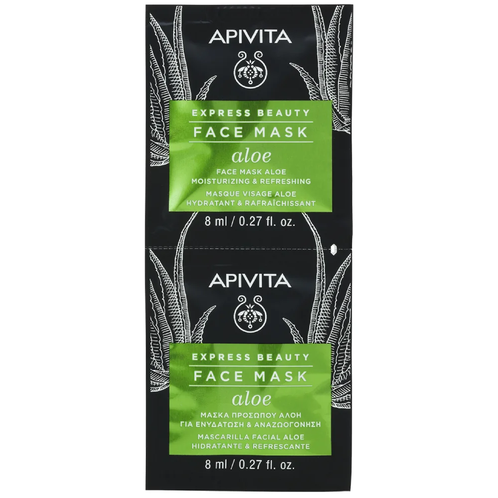 Apivita Express Masca Cu Aloe, 2 x 8ml