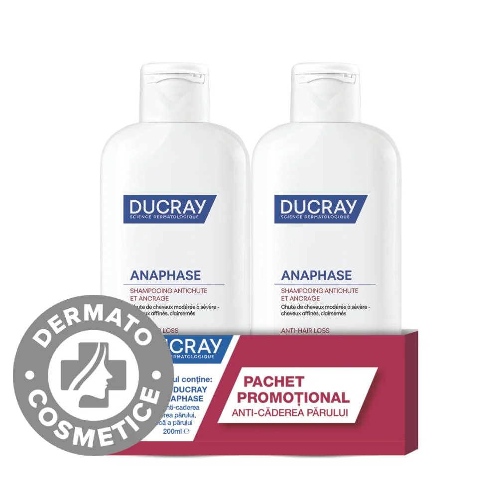 Pachet Sampon fortifiant Anaphase, 200ml + 200ml, Ducray