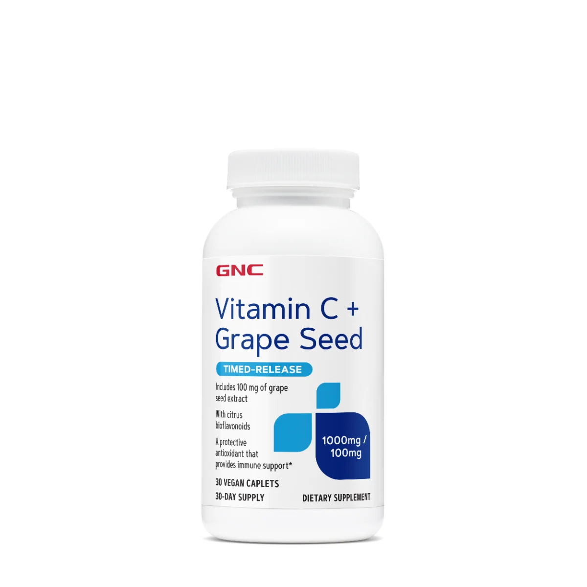 Vitamina C 1000mg cu Bioflavonoide si Extract din Seminte de Struguri cu Eliberare Prelungita, 30 tablete, GNC