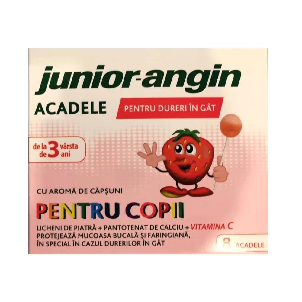 Acadele Cu Aroma De Capsuni Junior Angin, 8 Bucati, Klosterfrau