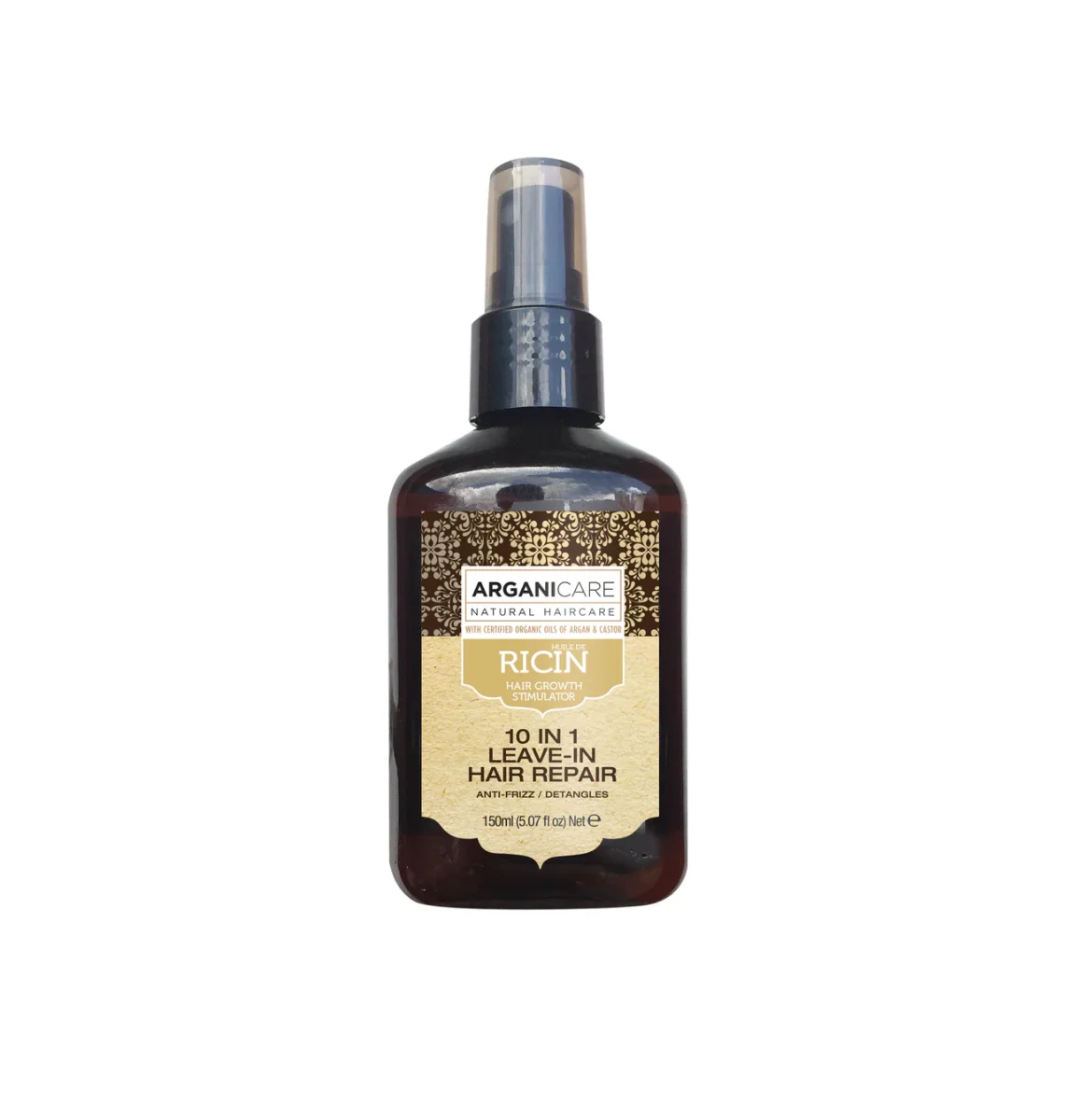 Spray reparator 10 in 1 fara clatire cu ulei de ricin, 150ml, Arganicare