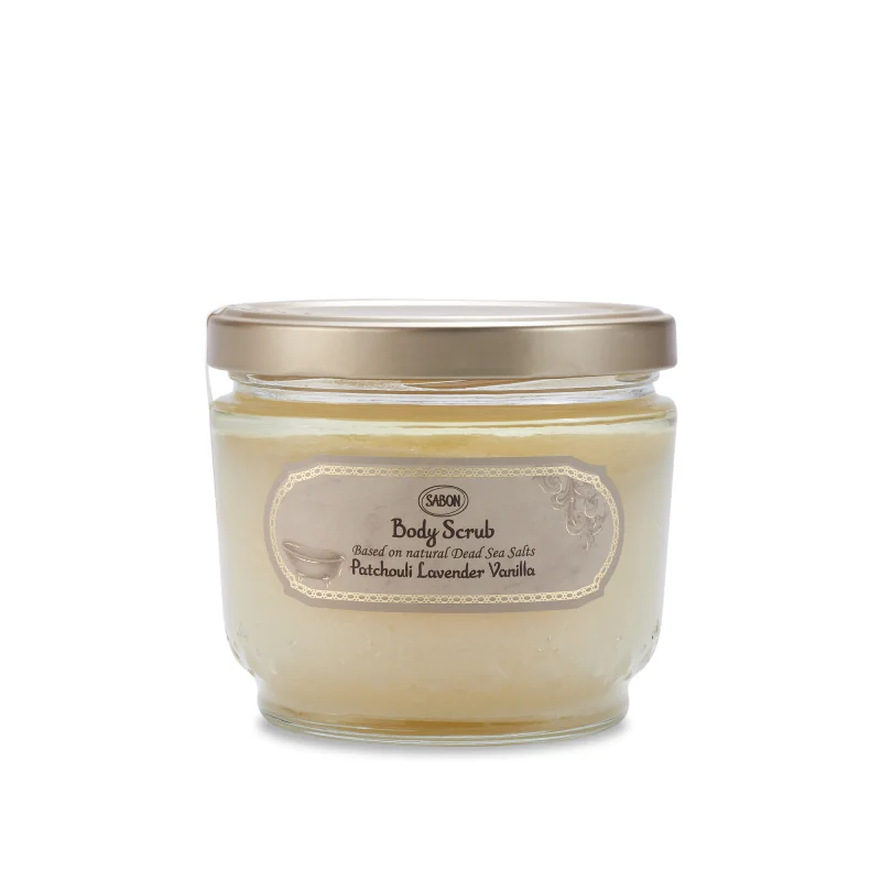 Exfoliant pentru corp Patchouli Lavander Vanilla, 600g, Sabon
