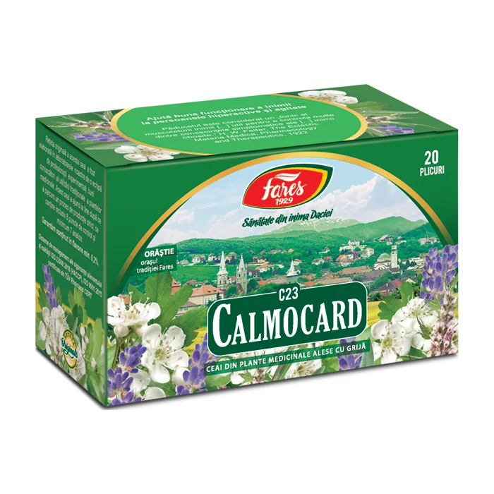 Ceai Calmocard C23, 20 Plicuri, Fares