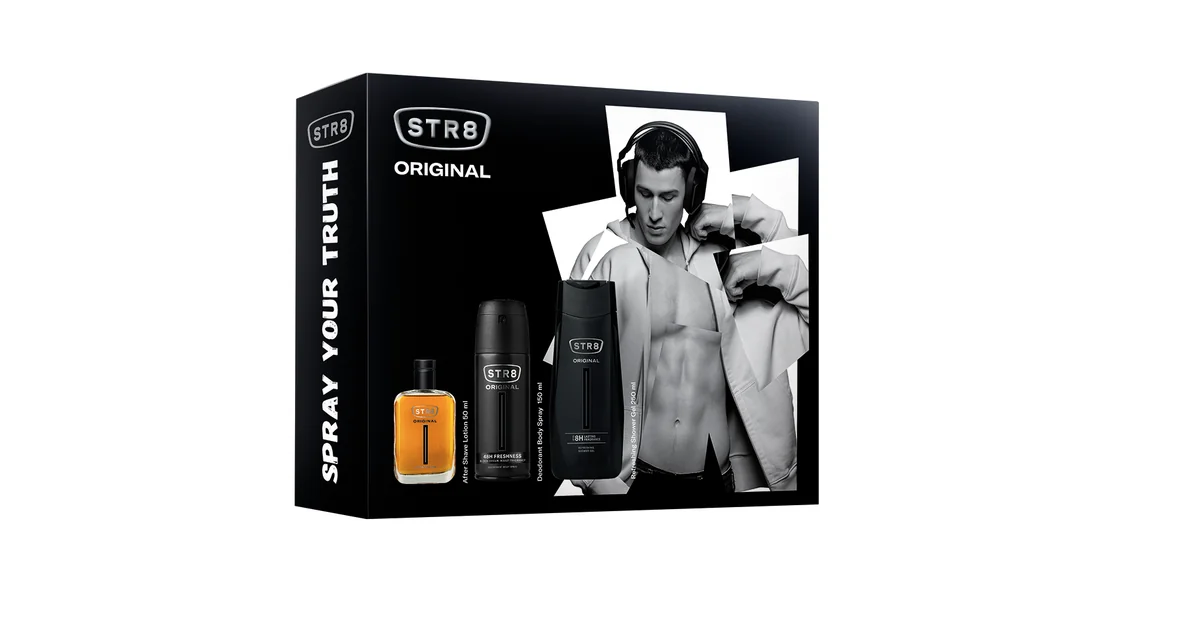Set Lotiune dupa ras 50ml + Deodorant spray pentru corp 150ml + Gel de dus 250ml Original, 1 bucata, STR8