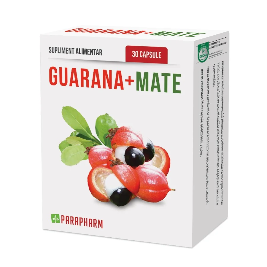 Guarana Cu Mate, 30 Capsule, Parapharm