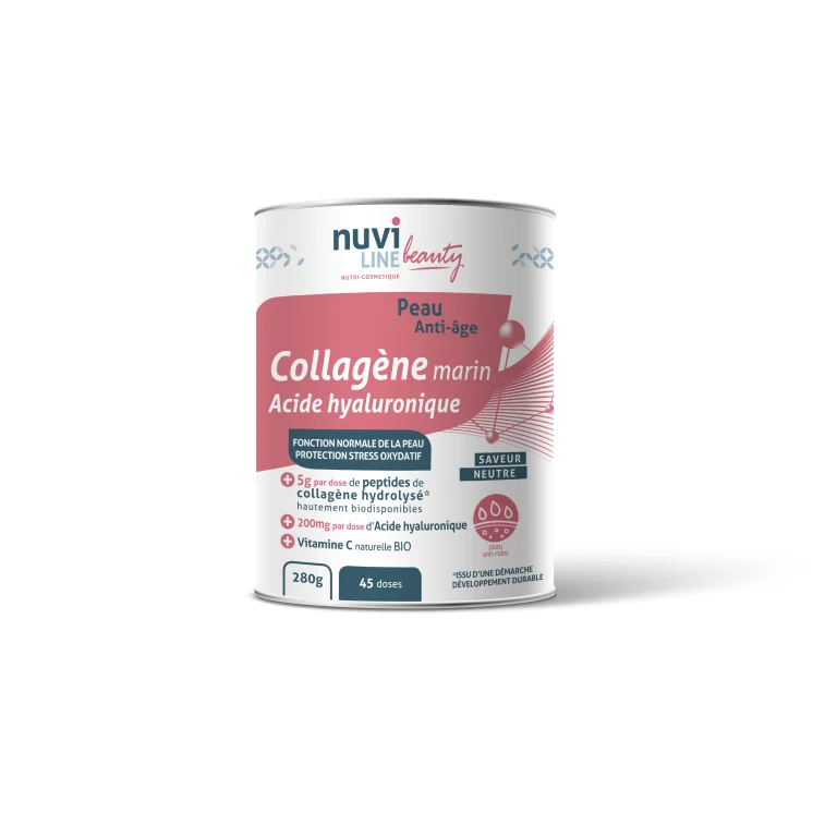 Colagen marin cu acid hialuronic si vitamina C naturala, 280g, Nuviline