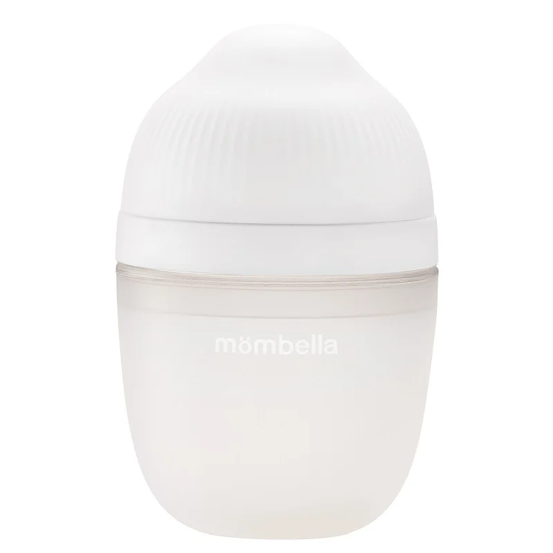 Biberon anticolici cu tetina din silicon 100% Breast-Like Ivory, 210ml, Mombella