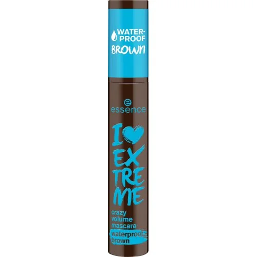 Mascara rezistenta la apa I Love Extreme Crazy Volume Nr. 01 Cozy Brown, 12ml, Essence
