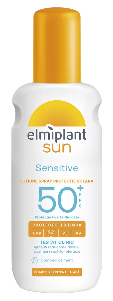Lotiune spray cu protectie solara SPF50+ Sensitive Sun, 200ml, Elmiplant