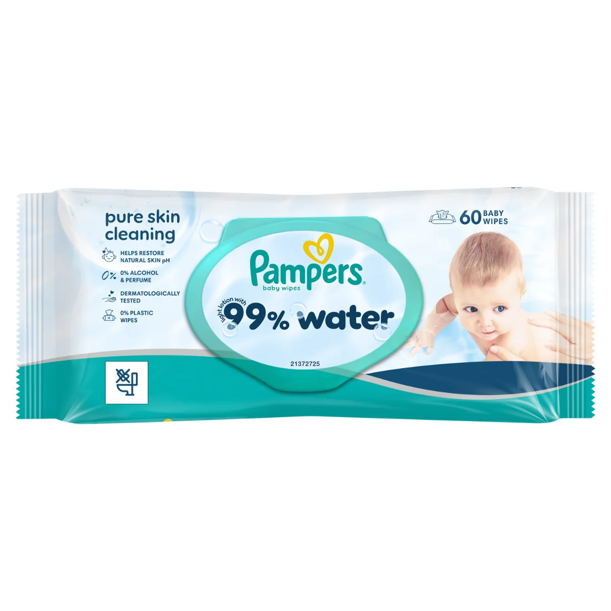 Servetele umede 99% apa cu lotiune usoara, 60 bucati, Pampers